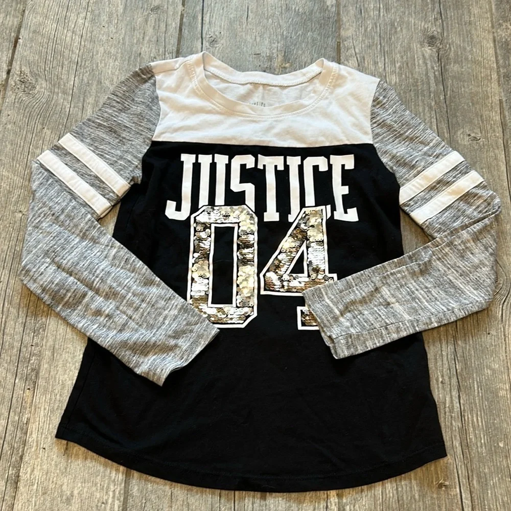 Justice active Long sleeve top shirt girls size 8 - Picture 1 of 5